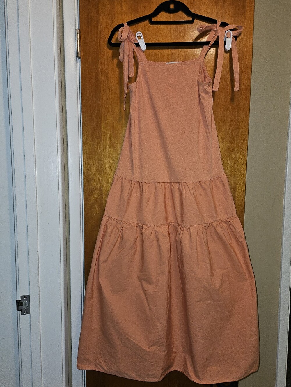 Topshop Tie-Shoulder Tiered Maxi Sundress Cotton - Size 4